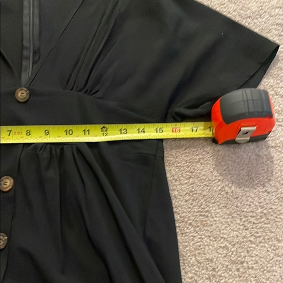 SHEIN Black Flutter Sleeve Wrap Mini Dress - Picture 3 of 4